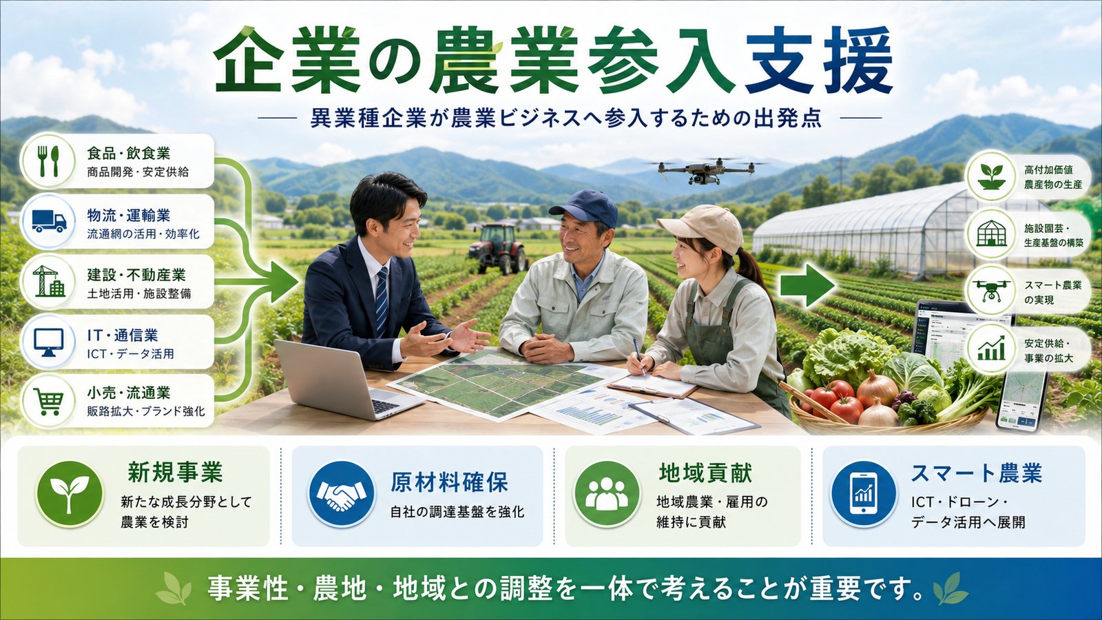 企業の農業参入支援 － 異業種企業が農業ビジネスへ参入するための出発点